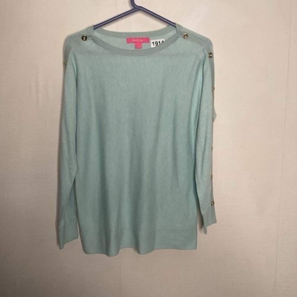 Lilly Pulitzer Blue Milton Heathered‎ Whisper Sweater Women Size S China